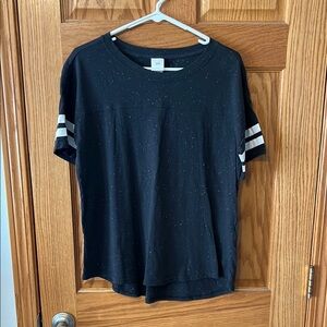 Black H&M T-Shirt with White Stripes